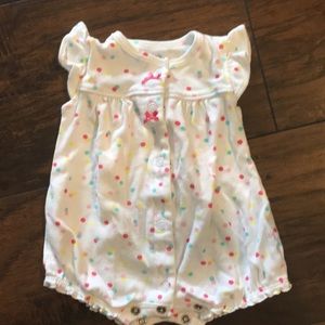 Carter’s rainbow and polka dot one-piece